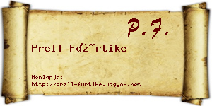Prell Fürtike névjegykártya